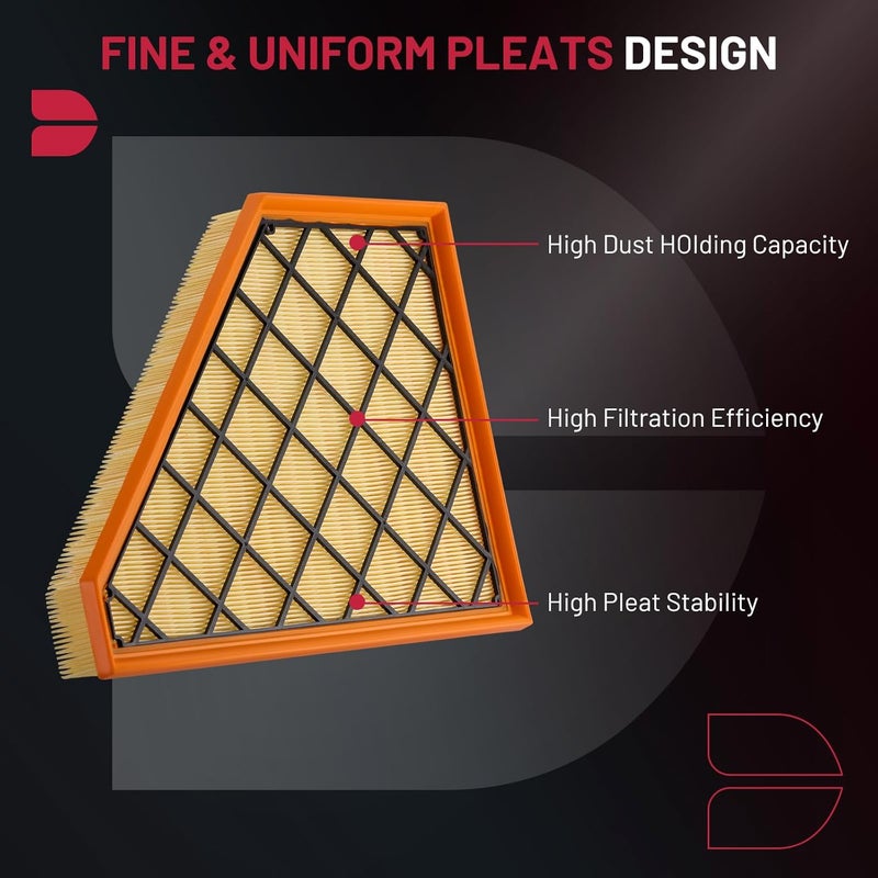 BDFHYK CA12166 Engine Air Filter Compatible with Buick Enclave 2018-2024, Compatible with Cadillac XT5 2017-2023, XT6 2020-2023, Flexible Panel, Replace# PA99222, 23321606 - Image 3